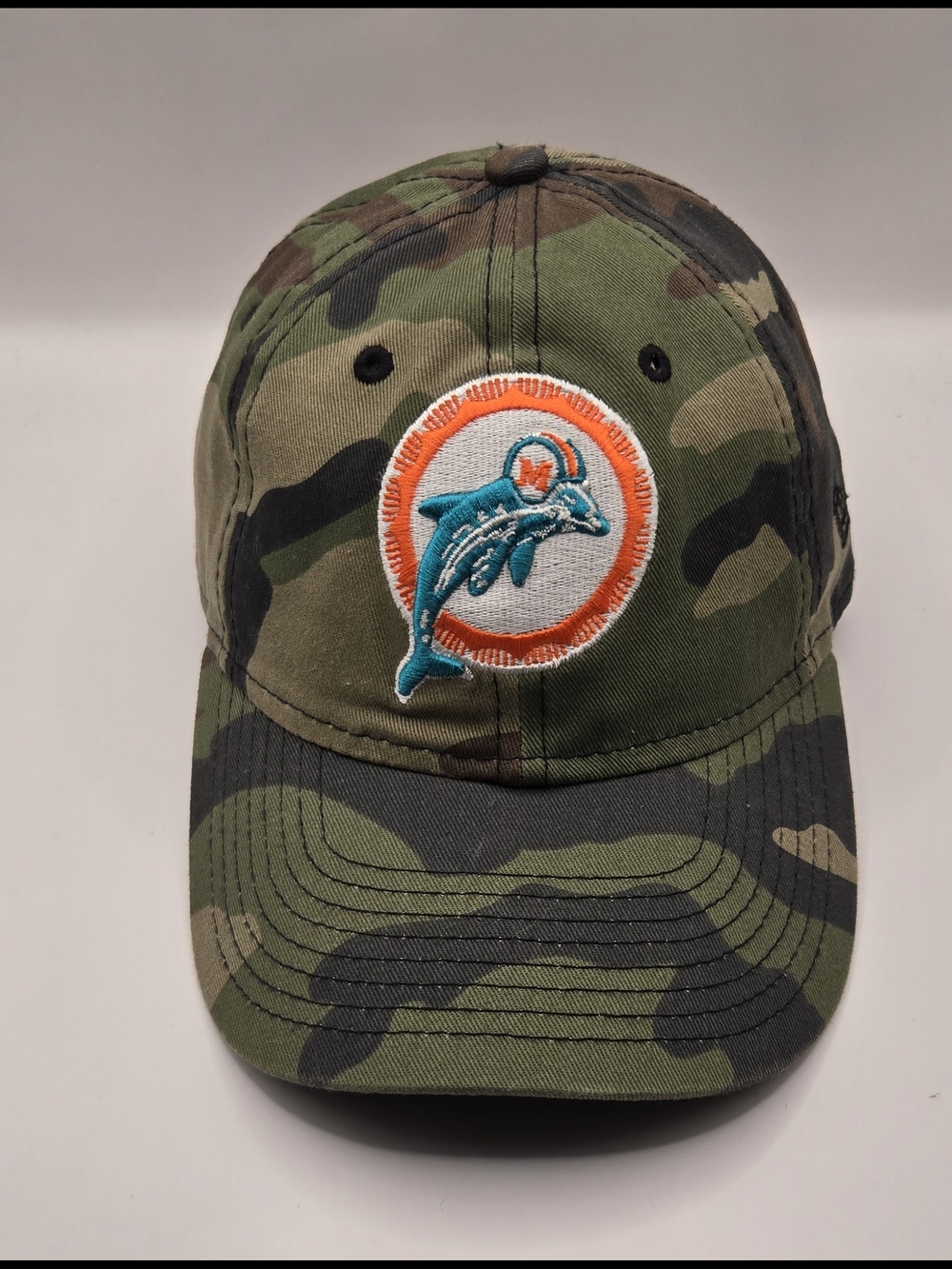 Miami Dolphins New Era 9TWENTY Youth Camo Hat Throwback Logo NFL Adjustable Cap